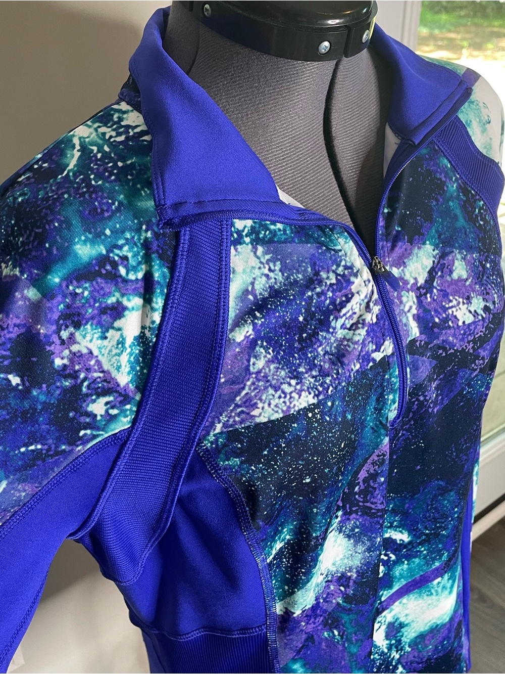 Galaxy Abstract Print 1/4 Zip Pullover Activewear